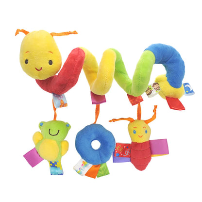 Baby Crib Hanging Rattles Toys - Soft Plush Animal Shape with Flashing Features