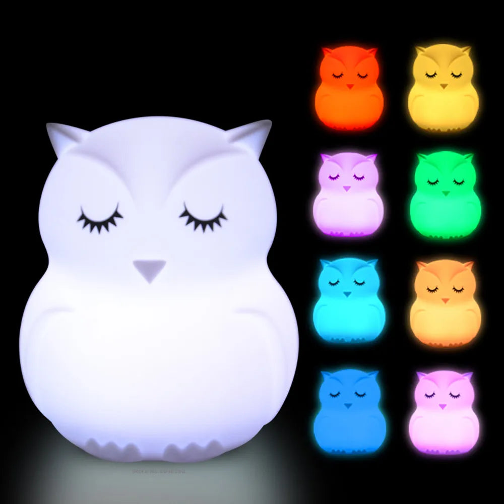 Cute Owl Night Light  with Multiple Light Modes and Remote Control