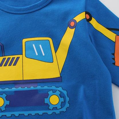 Cartoon Excavator Boys' T-Shirt