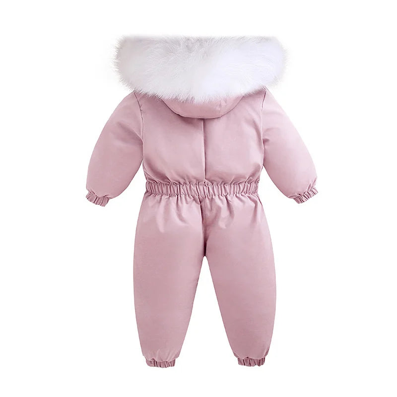 Infant Winter Thicken Hooded Snowsuit.