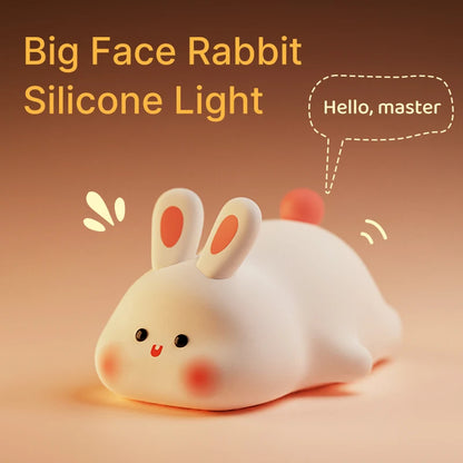 Adorable Big Face Rabbit Night Light for Kids