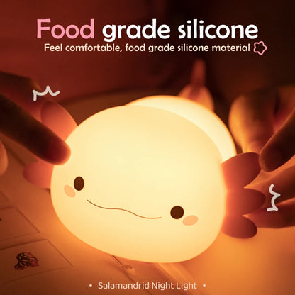 Axolotl Silicone Night Light - Rechargeable, and Safe for Kids