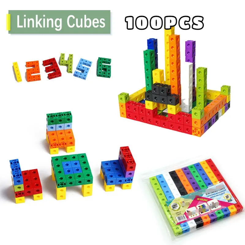 100Pcs/Set Square Cube Shape Building Blocks