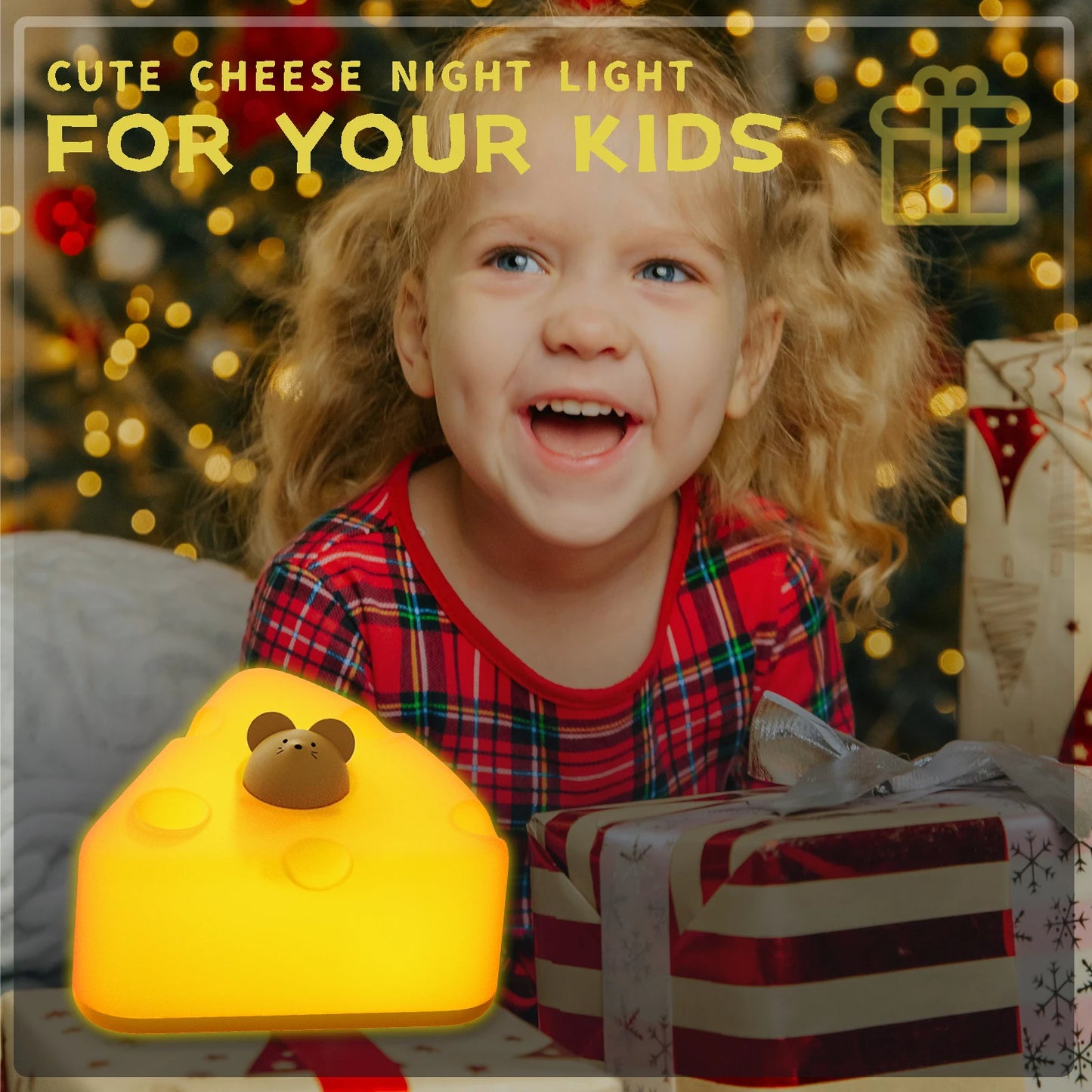 Cheesy Dreams Night Light - Adorable Silicone Cheese Lamp for Kids and Adults