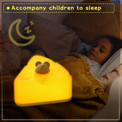 Cheesy Dreams Night Light - Adorable Silicone Cheese Lamp for Kids and Adults