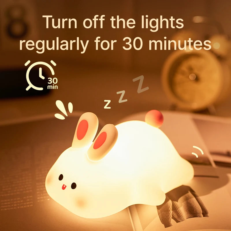 Adorable Big Face Rabbit Night Light for Kids