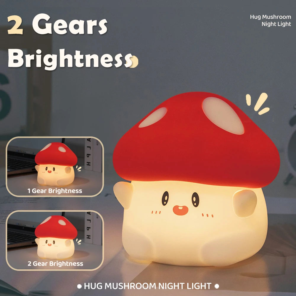 Enchanted Mushroom & Peach LED Night Light