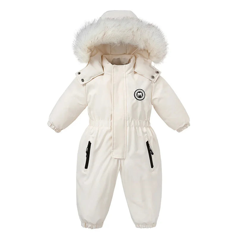 Infant Winter Thicken Hooded Snowsuit.