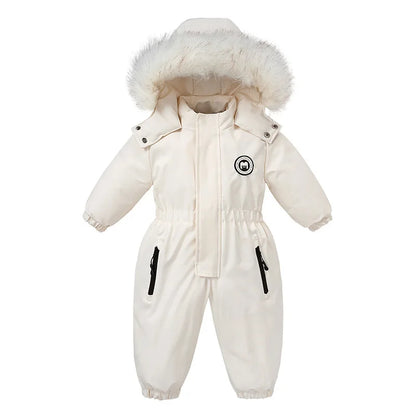 Infant Winter Thicken Hooded Snowsuit.