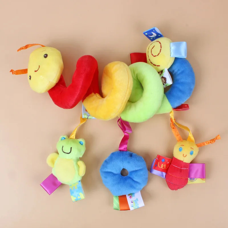 Baby Crib Hanging Rattles Toys - Soft Plush Animal Shape with Flashing Features