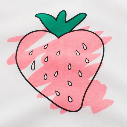 Girls' Strawberry Print Long Sleeve T-Shirt