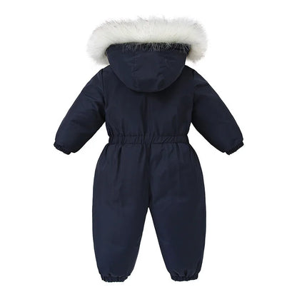 Infant Winter Thicken Hooded Snowsuit.