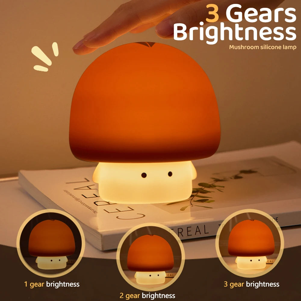 Enchanted Mushroom & Peach LED Night Light