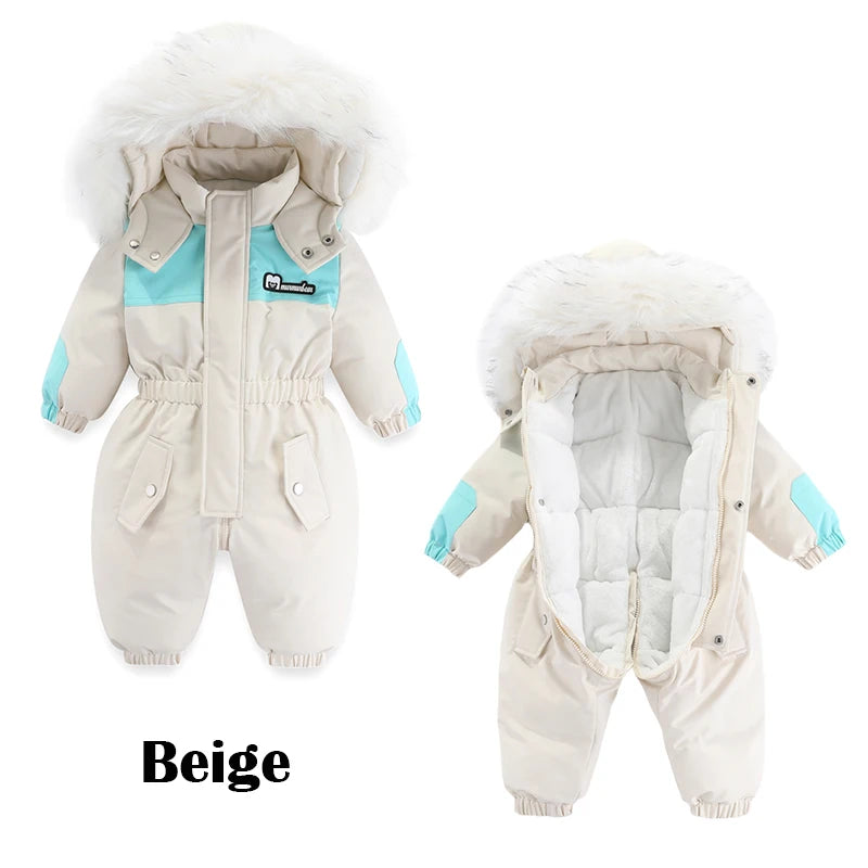 Cozy Winter Escape: Toddler Ski Suit with Hood