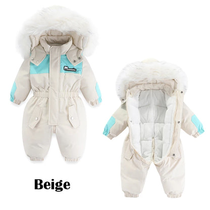 Cozy Winter Escape: Toddler Ski Suit with Hood