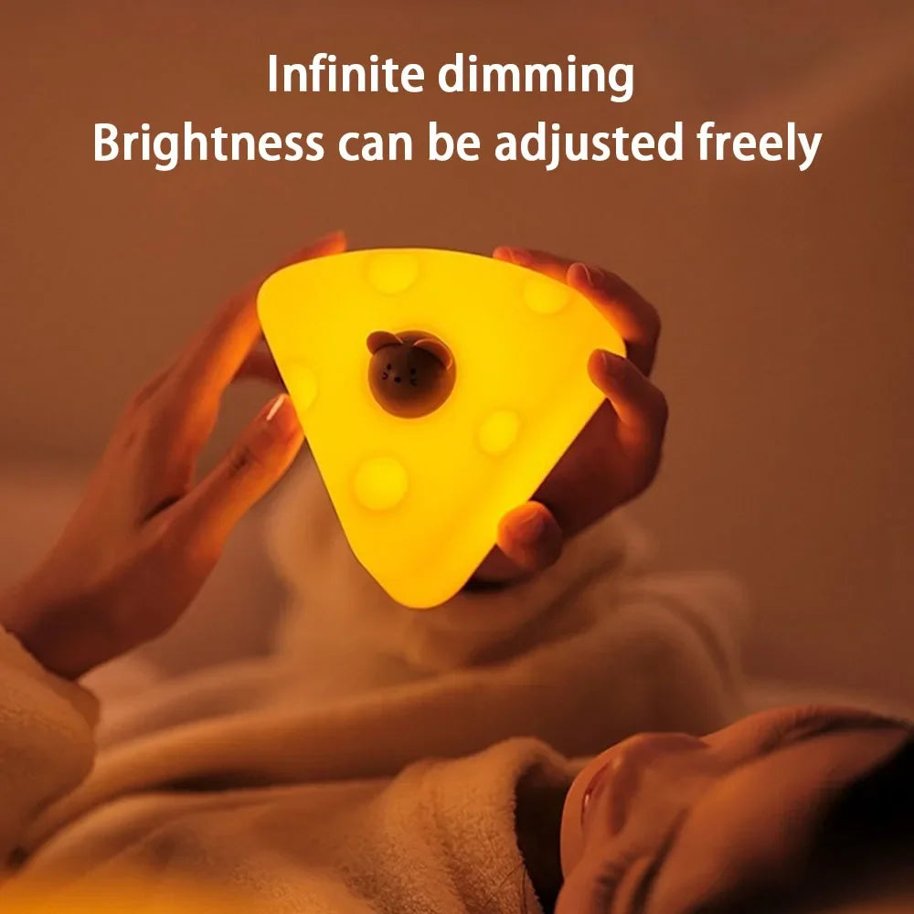 Cheesy Dreams Night Light - Adorable Silicone Cheese Lamp for Kids and Adults