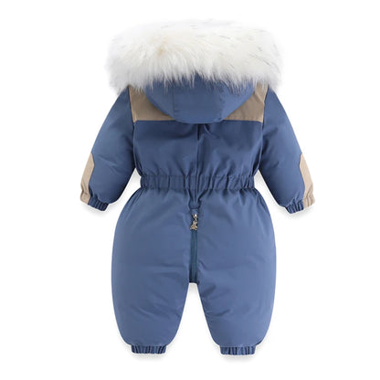 Cozy Winter Escape: Toddler Ski Suit with Hood