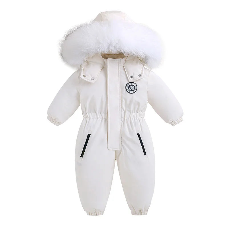 Infant Winter Thicken Hooded Snowsuit.