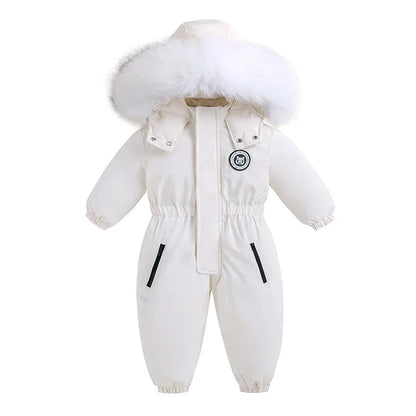 Infant Winter Thicken Hooded Snowsuit.